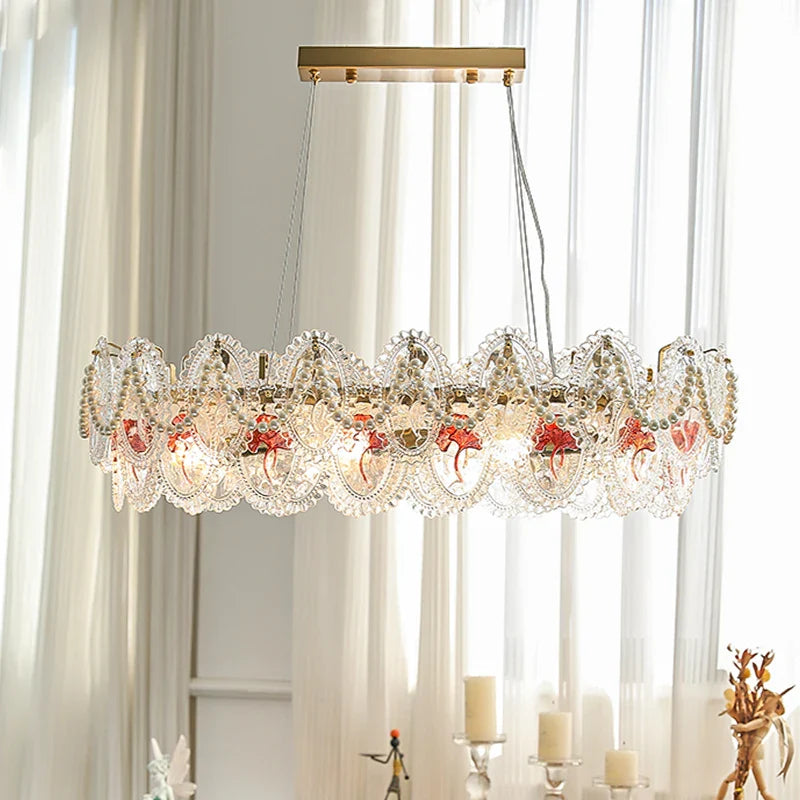 Afralia™ Glass Dining Room Chandelier: Retro French Style for Living & Master Bedroom