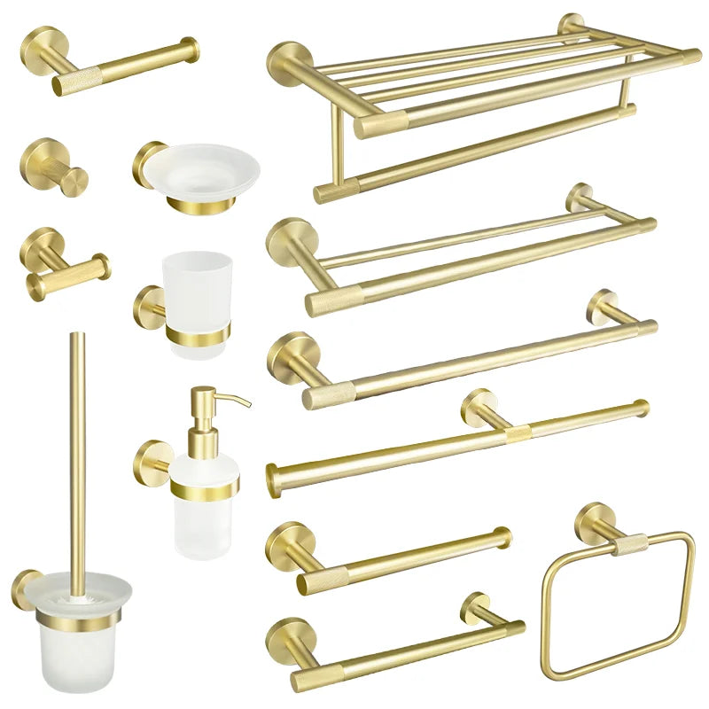 Afralia™ Brushed Gold Bathroom Accessories Set