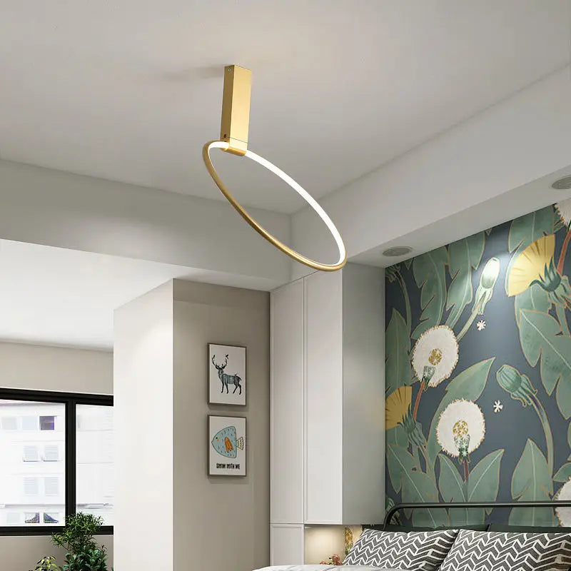 Afralia™ Circular LED Ceiling Light for Bedroom - 360 Degree Rotation