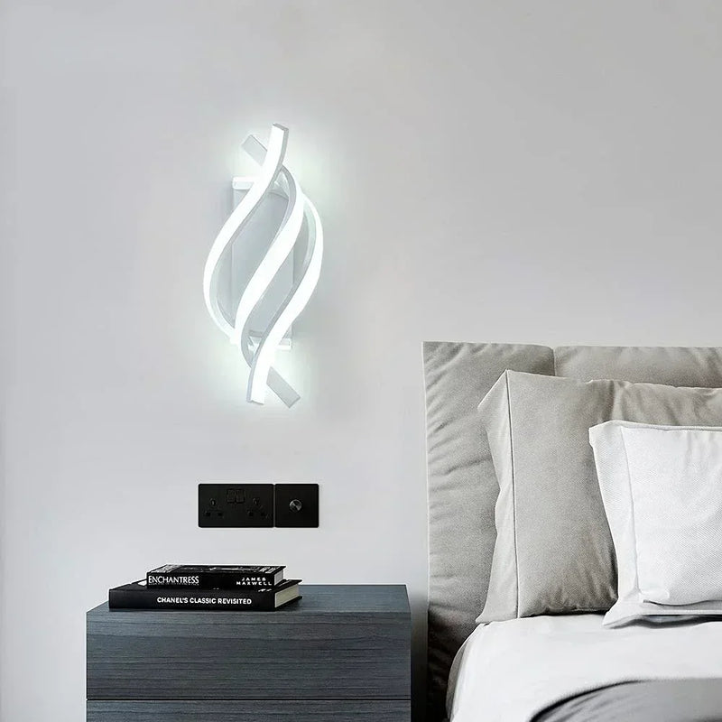 Afralia™ Modern LED Spiral Wall Sconce - Curved Design for Elegant Indoor Lighting