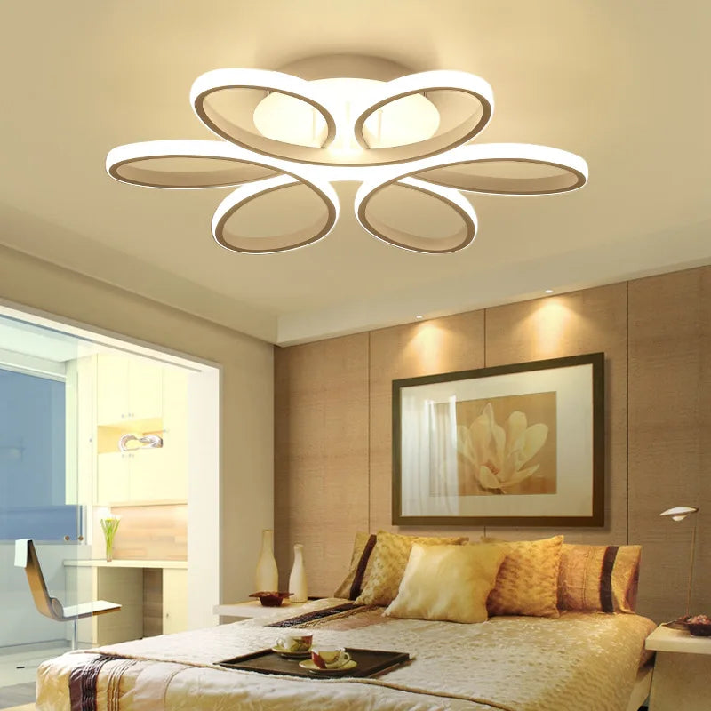 Afralia™ Flower Chandelier: Remote Control LED Ceiling Lamp for Modern Nordic Bedroom & Living Room