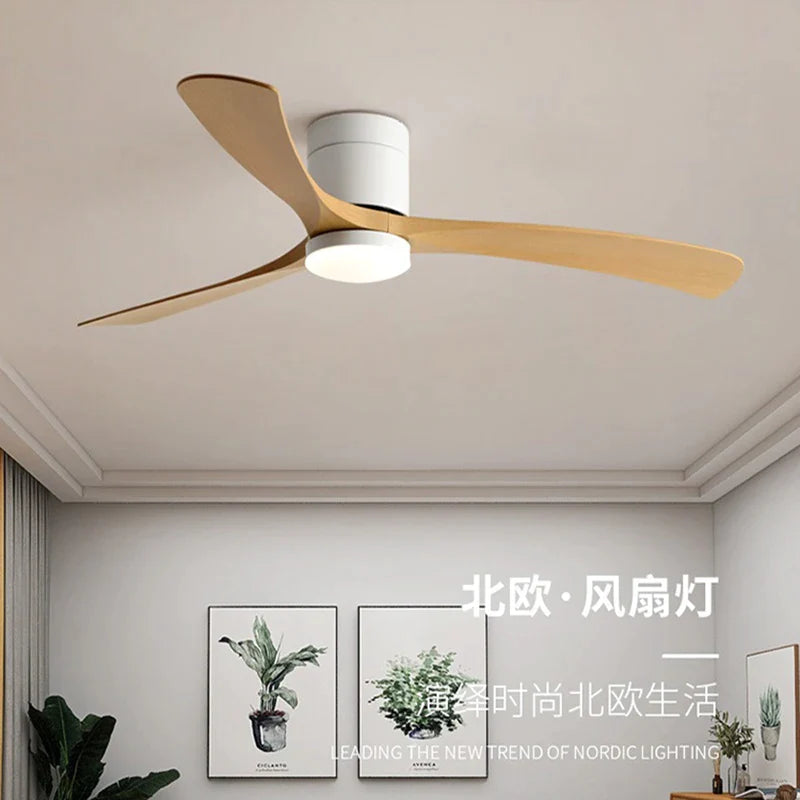 Afralia™ Modern Simplicity Low Floor Ceiling Fan Light with Remote Control for Indoor Use