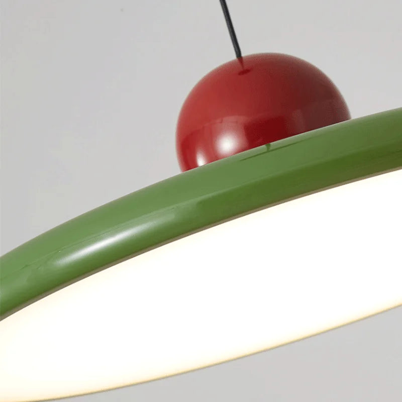 Afralia™ Nordic Red Flying Disk Chandelier: Retro LED Pendant Light for Kitchen & Restaurant