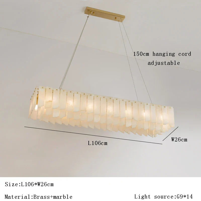 Afralia™ Marble Pendant Light Spanish Natural Marble Ceiling Chandelier LED Fixture