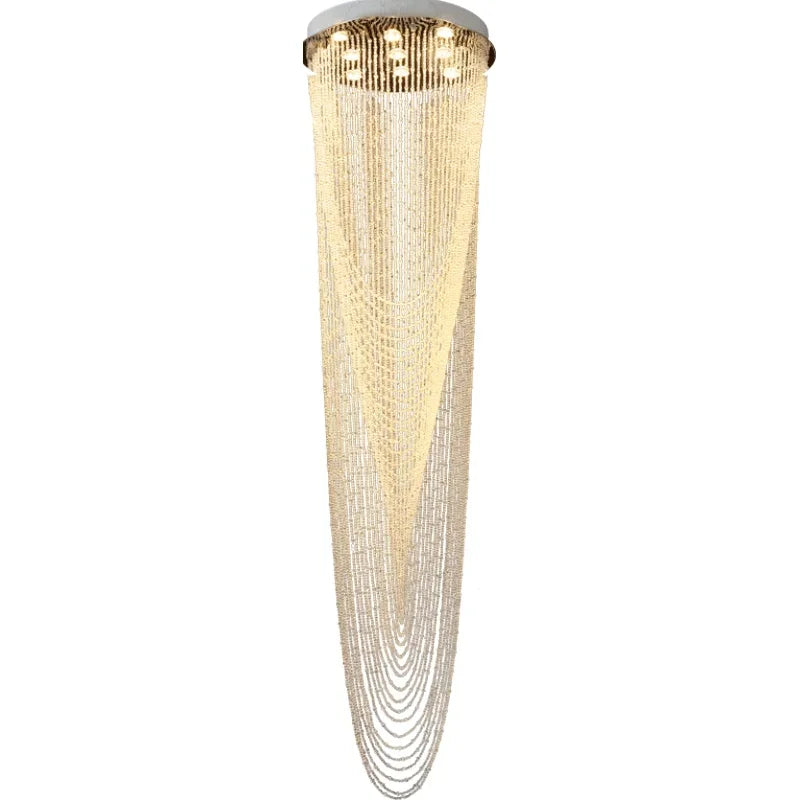 Afralia™ Crystal Rotating Chandelier for Duplex Villa Living Room, Modern Loft Design