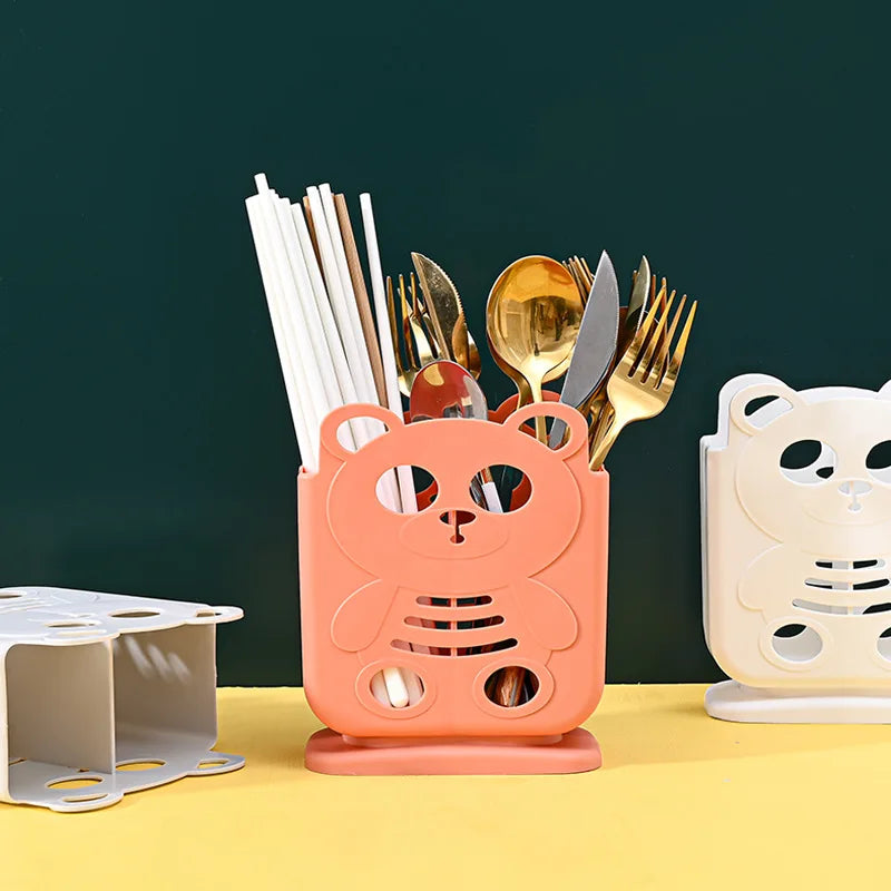 Afralia™ Cutlery Organizer Stand for Kitchen Storage and Drainage