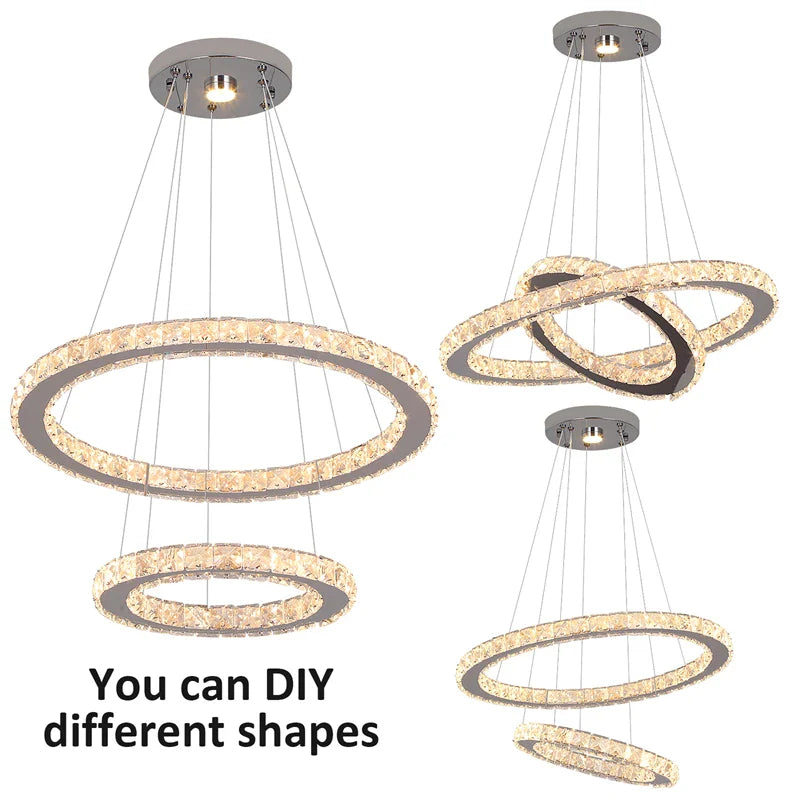 Afralia™ Crystal Pendant Chandeliers Modern Nordic Style Dining Room Living Room Lighting