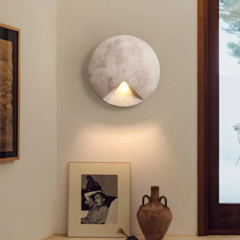 Afralia™ Nordic Yellow Stone LED Wall Lights for Modern Home Decor