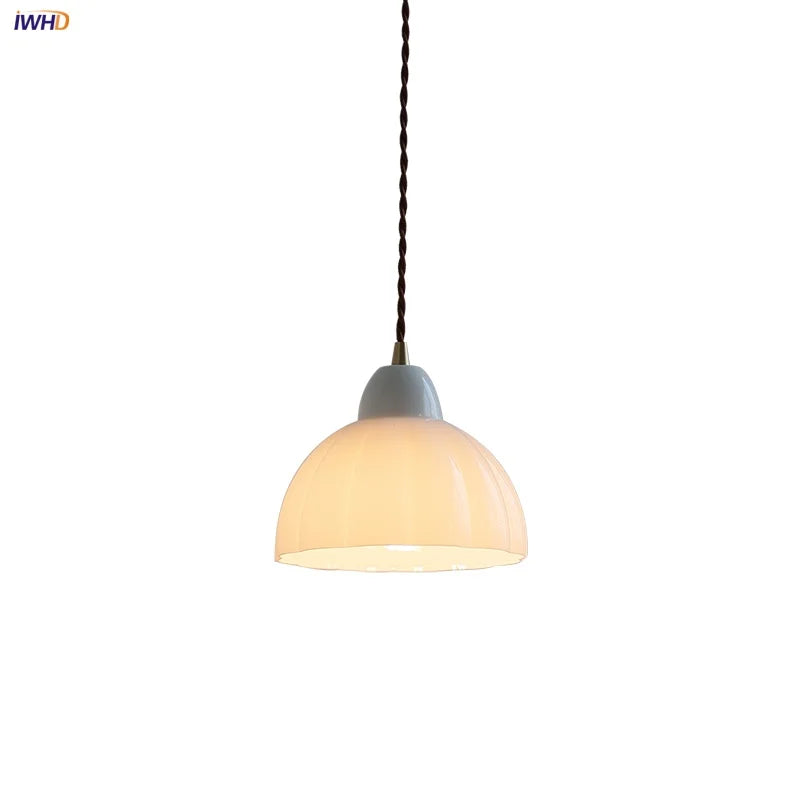 Afralia™ Modern Nordic Glass Pendant Light with Ceramic Socket for Home Decor.