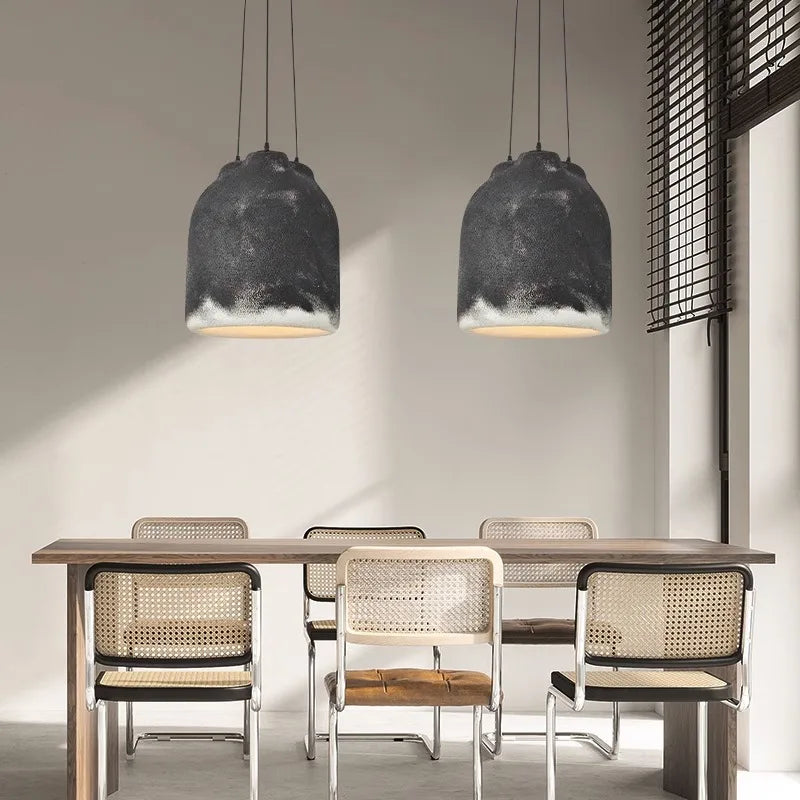 Afralia™ Wabi Sabi Chandelier Coffee LED Pendant Lamp for Dining Room and Kitchen