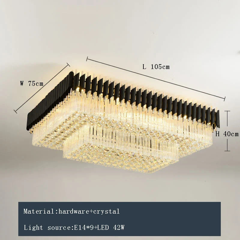 Afralia™ Luxury Nordic LED Rectangular Ceiling Light for Living Room