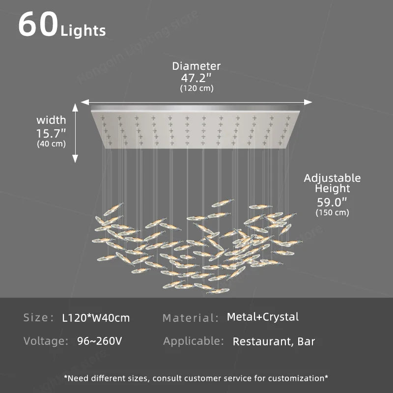 Afralia™ Modern Crystal Chandelier Pendant Light for Villa Hall, Living Room, Kitchen Island