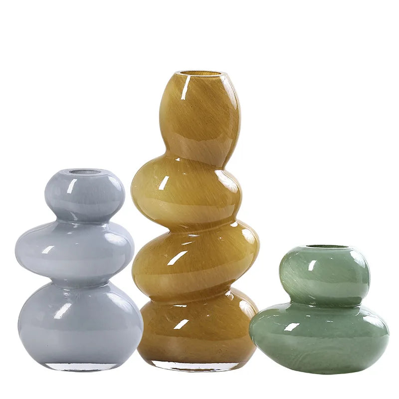 Afralia™ Geometric Glass Vase Stackable Terrarium Home Decor Flower Arrangement Holder