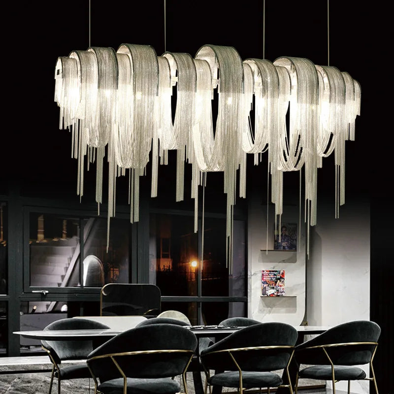 Afralia™ Aluminum LED Chandelier for Modern Interior Decor, Living Room, Dining Room, Kitchen Island, Bedside Wall Lamp