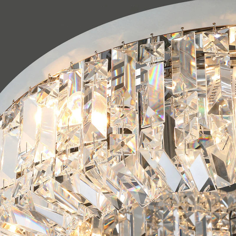 Afralia™ Luxury Crystal Chandelier Gold Ceiling Light for Dining Living Room