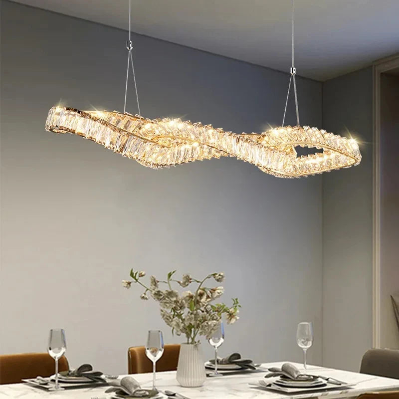 Afralia™ Crystal LED Pendant Chandeliers for Luxury Living Room Decor