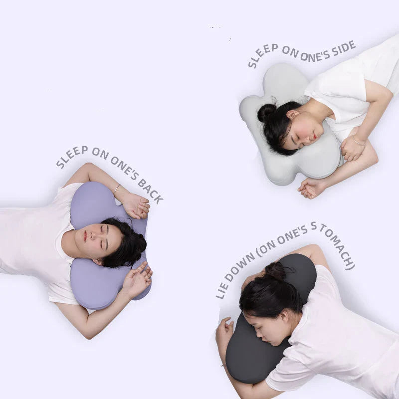 Afralia™ Memory Cotton Ice Silk Cervical Pillow for Home Sleep Aid and Body Support