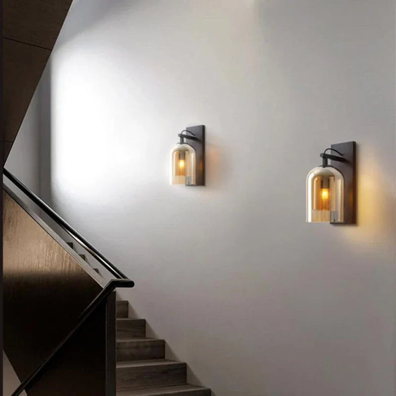 Afralia™ Glass Wall Light: Industrial Creative Loft Luminaires for Living Room Decor