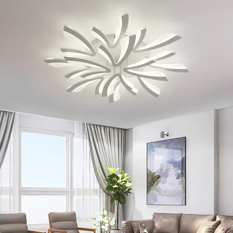 Afralia™ LED Ceiling Chandelier with Remote Control for Home Décor