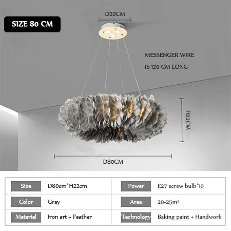 Afralia™ Nordic Feather Pendant Lamps for Bedroom and Home Decor Lighting