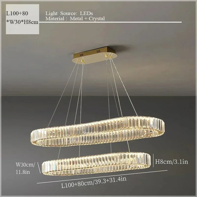Afralia™ Crystal Ceiling Pendant Chandelier for Luxury Room Decor