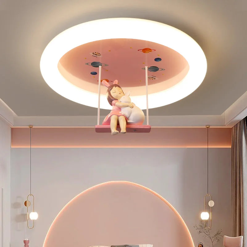 Afralia™ Princess LED Ceiling Light for Girl's Room, Modern Cartoon Design