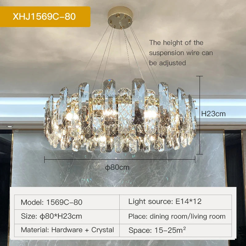 Afralia™ Crystal Chandelier: Modern LED Lighting for Dining, Bedroom, Kitchen, Living Room