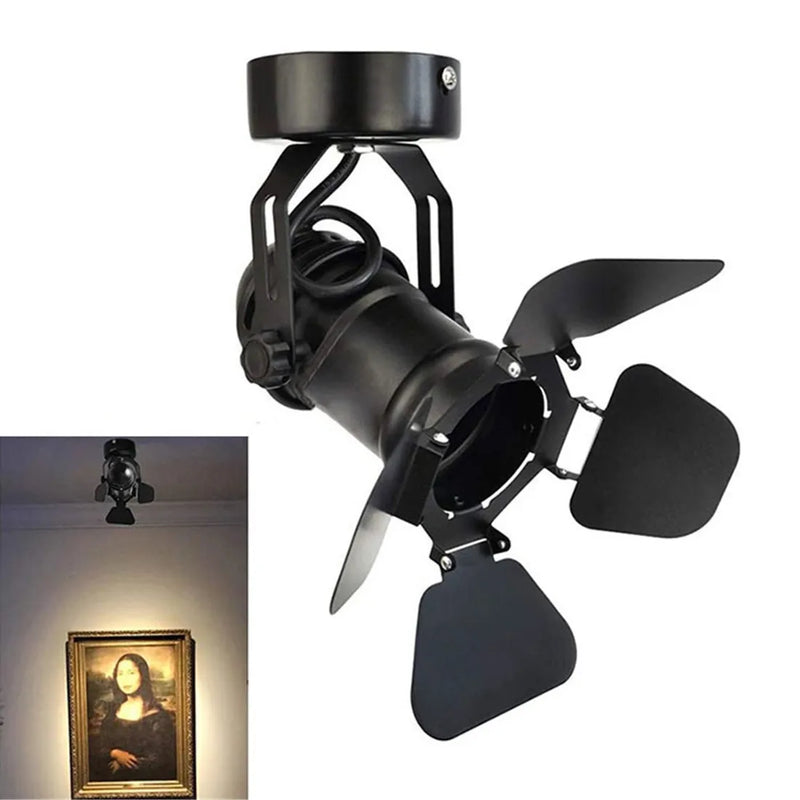 Afralia™ Industrial Ceiling Spotlight Lamp with Foldable Flippers for Hallway Art Light