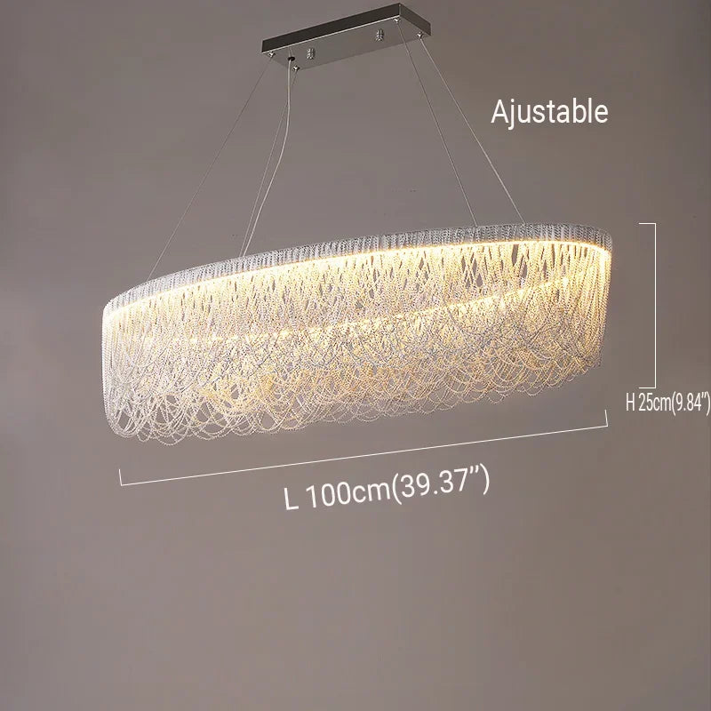 Afralia™ Modern Fringe Chandelier: Round Bedroom & Living Room Tassel Chain Light