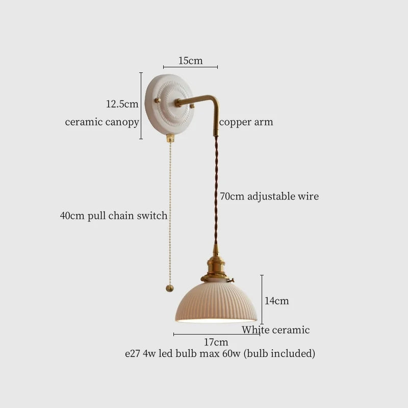 Afralia™ Polka Dot Ceramic LED Wall Lamp Adjustable Wire Interior Wall Sconces