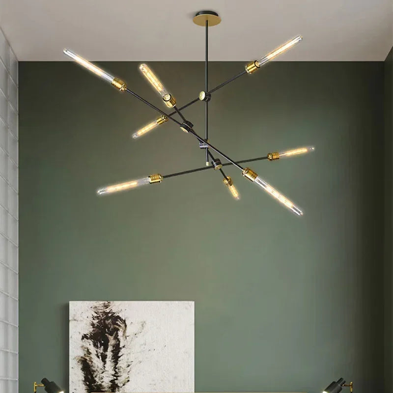 Afralia™ Retro Industrial Chandelier for Restaurant Living Room Bar Cafe Clothing Store