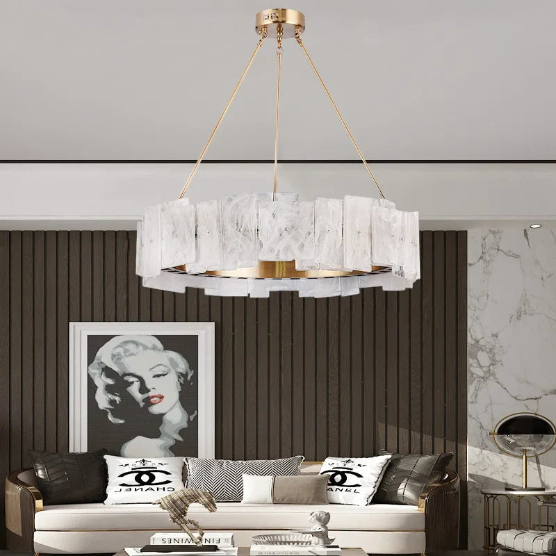 Afralia™ Cloud Mist Glass Pendant Lights LED Room Decoration Lighting