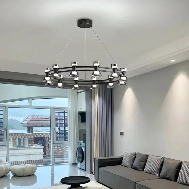 Afralia™ Luxury Nordic LED Round Pendant Light for Home Decor and Indoor Lighting