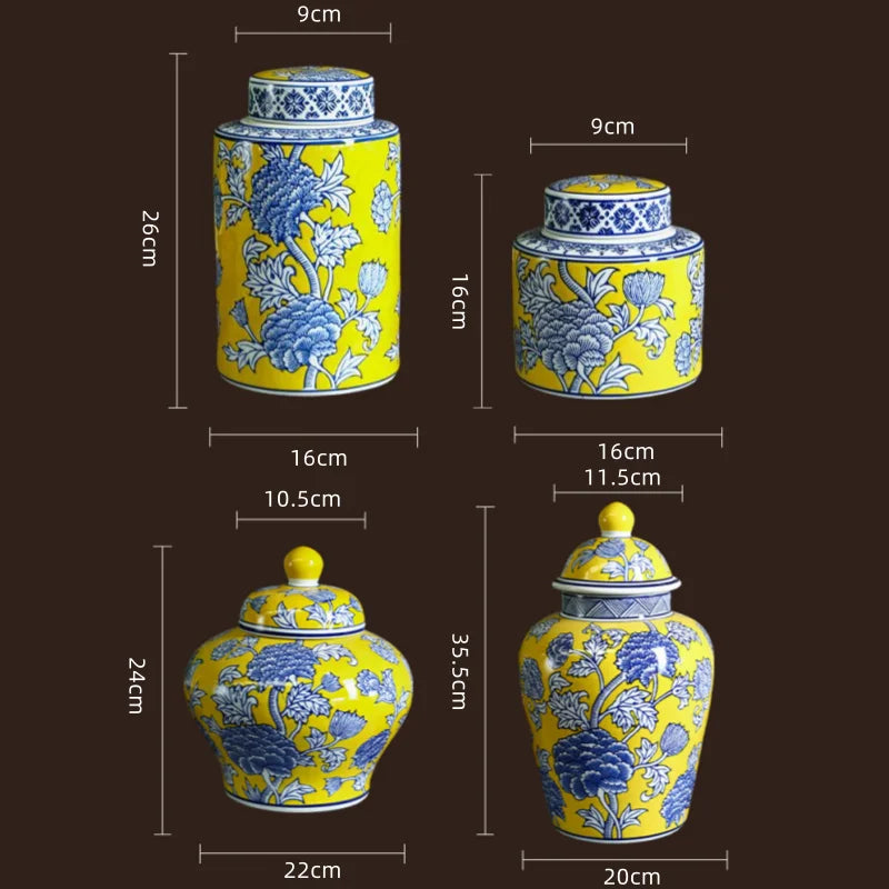 Afralia™ Chinese Blue White Porcelain General's Jar Flower Vase Home Decoration