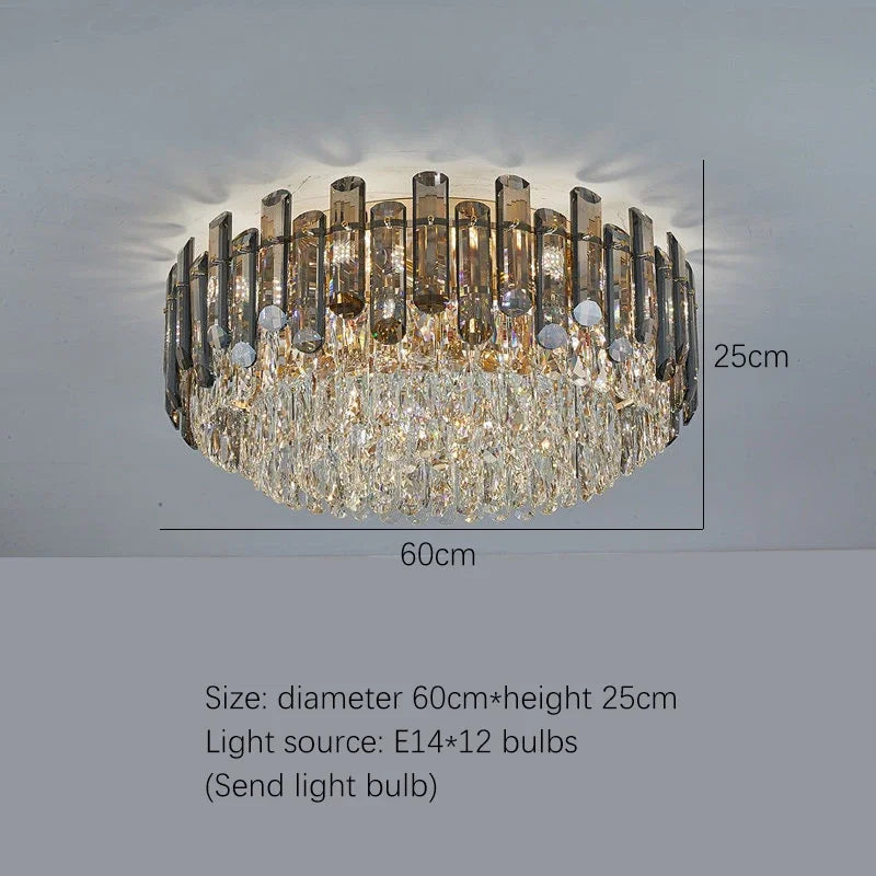 Afralia™ Gold Crystal Chandelier for Living Room Luxury Lighting Fixture