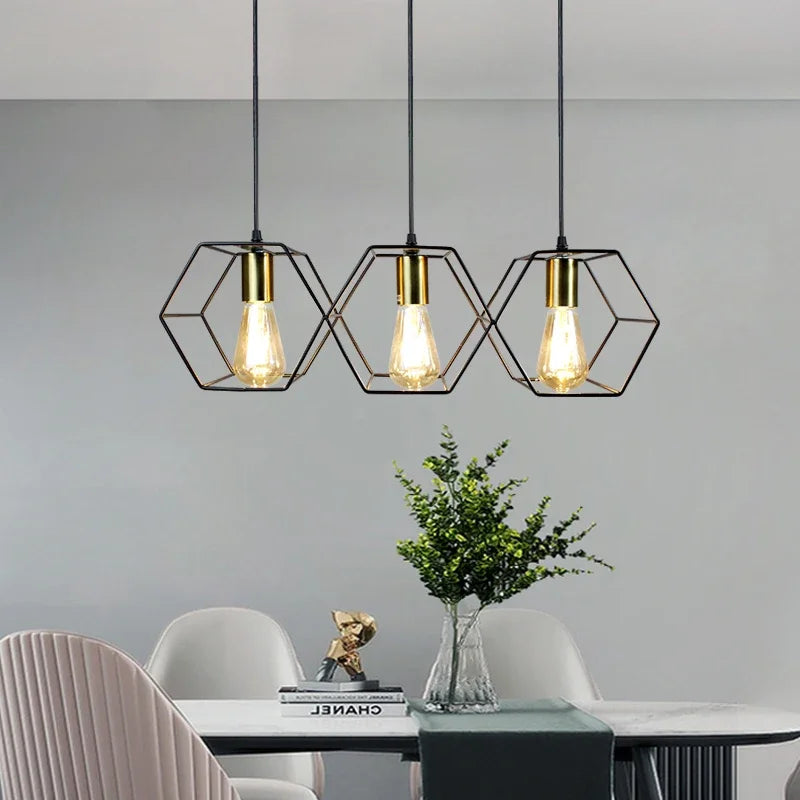 Afralia™ Industrial LED Hanging Pendant Light Fixture for Dining Room and Living Room