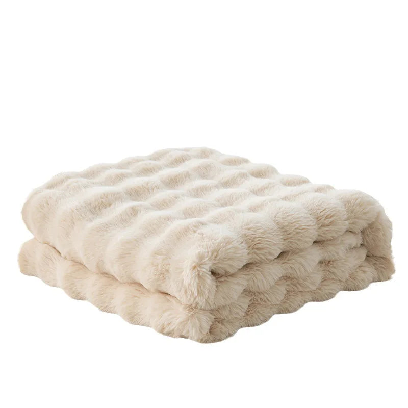 Afralia™ Faux Rabbit Fur Warm Throw Blanket - Soft Plush Fluffy Blanket