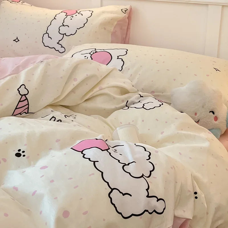 Afralia™ Cartoon Printed Cotton Quilt Cover Set - Soft, Breathable, Colorfast Bedding