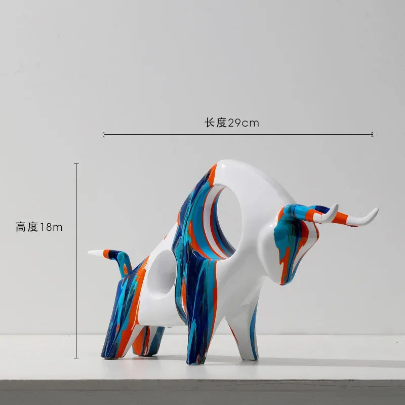 Afralia™ Modern Cow Sculpture TV Cabinet Decoration Crafts