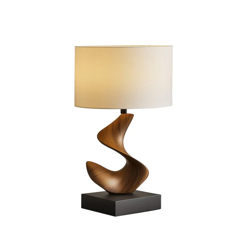 Afralia™ Solid Wood Table Lamp for Living Room, Study, Bedroom, Art Lighting