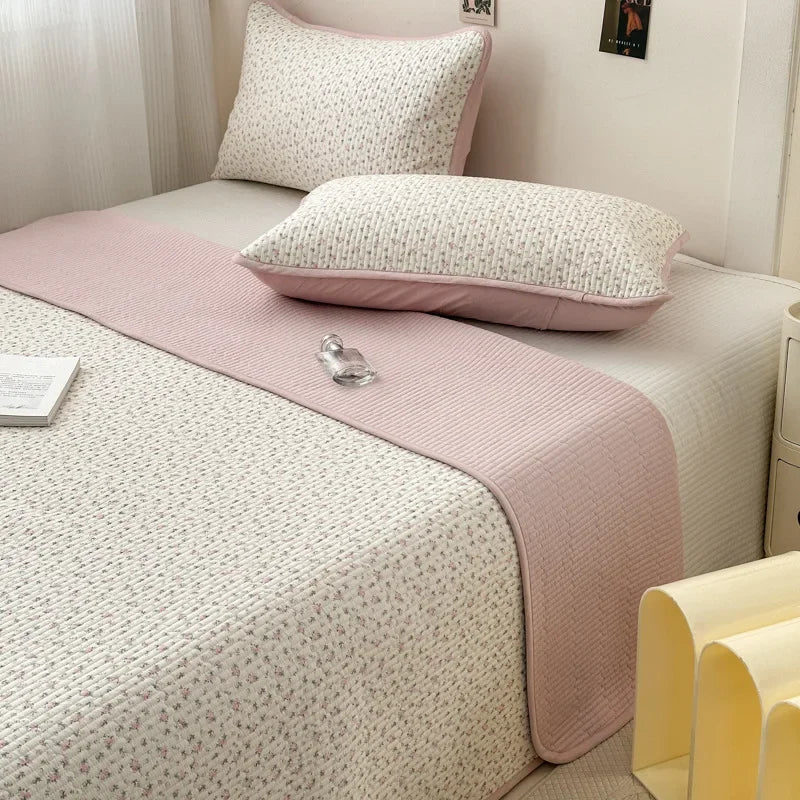 Afralia™ Double-Sided Cotton Bed Cover Quilted Tatami Mat, Soft & Anti-Slip Mattress