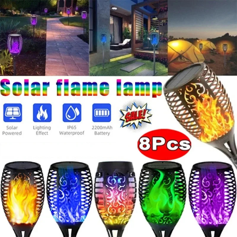 Afralia™ Solar Flame Torch Lights - Waterproof Outdoor Garden Decoration - 5 Color Options