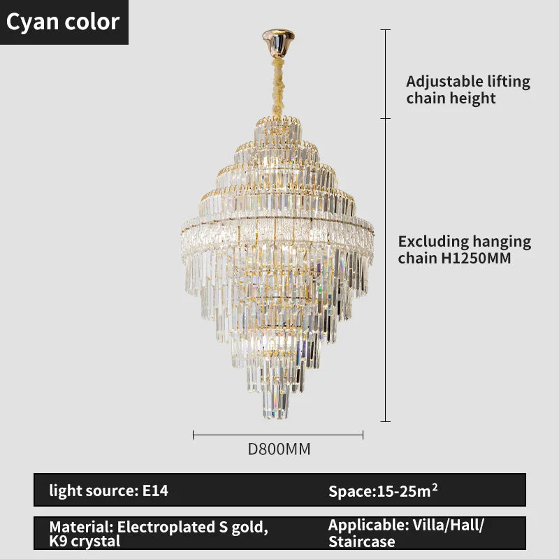 Afralia™ Crystal Chandelier: Luxury Living Room Lamp, Modern Design, Elegant Lighting Option