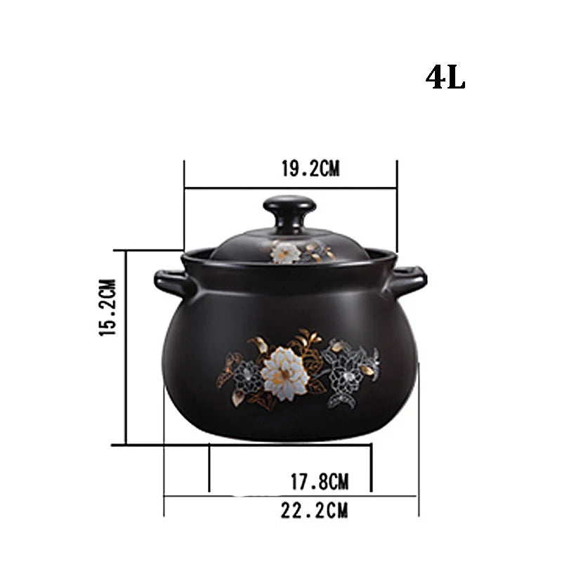 Afralia™ Ceramic Stew Pot - Non Stick Soup Casserole for Home Kitchen Cooking