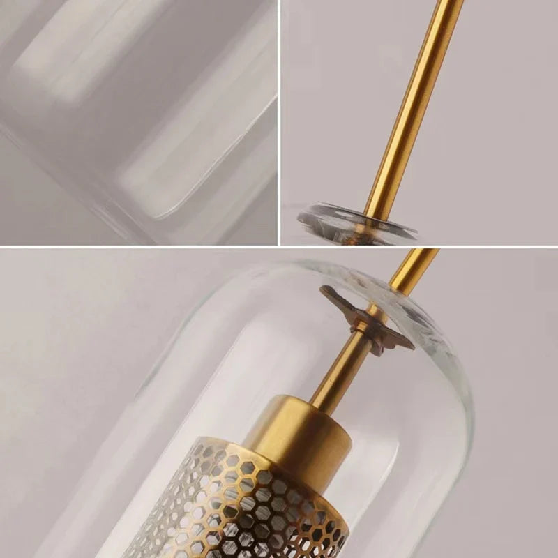 Afralia™ Glass Pendant Light for Kitchen Island Dining Room Bedroom Lighting