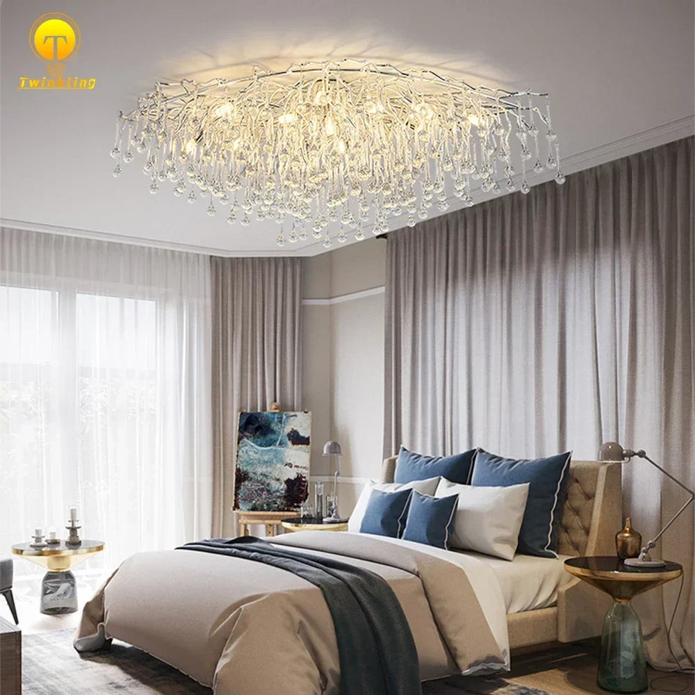 Afralia™ Modern Luxury LED Chandelier for Living Room - Nordic Style Hanging Ceiling Lamp