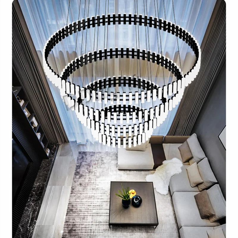 Afralia™ Lstre Modern Circle Chandelier for Bright 360° Lighting in Living Room, Bedroom, Kitchen