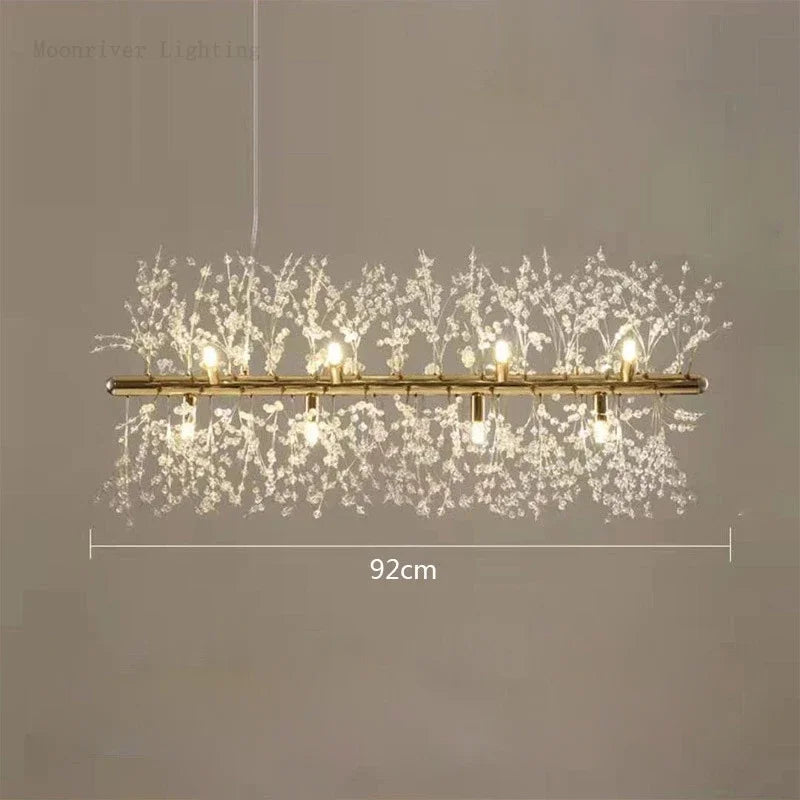 Afralia™ Luxury Crystal Dandelion Chandelier for Modern Living Room, LED Pendant Light