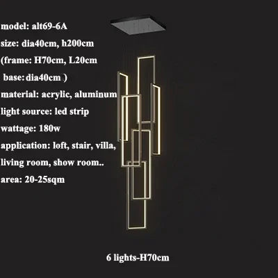Afralia™ Modern LED Chandeliers for Living Room, Pendant Lights, Stair Loft, Home Decor Lighting