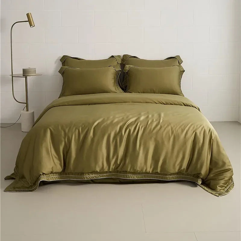 Luxury Afralia™ Cotton Bedding Set in Solid Color - Twin to King Sizes
